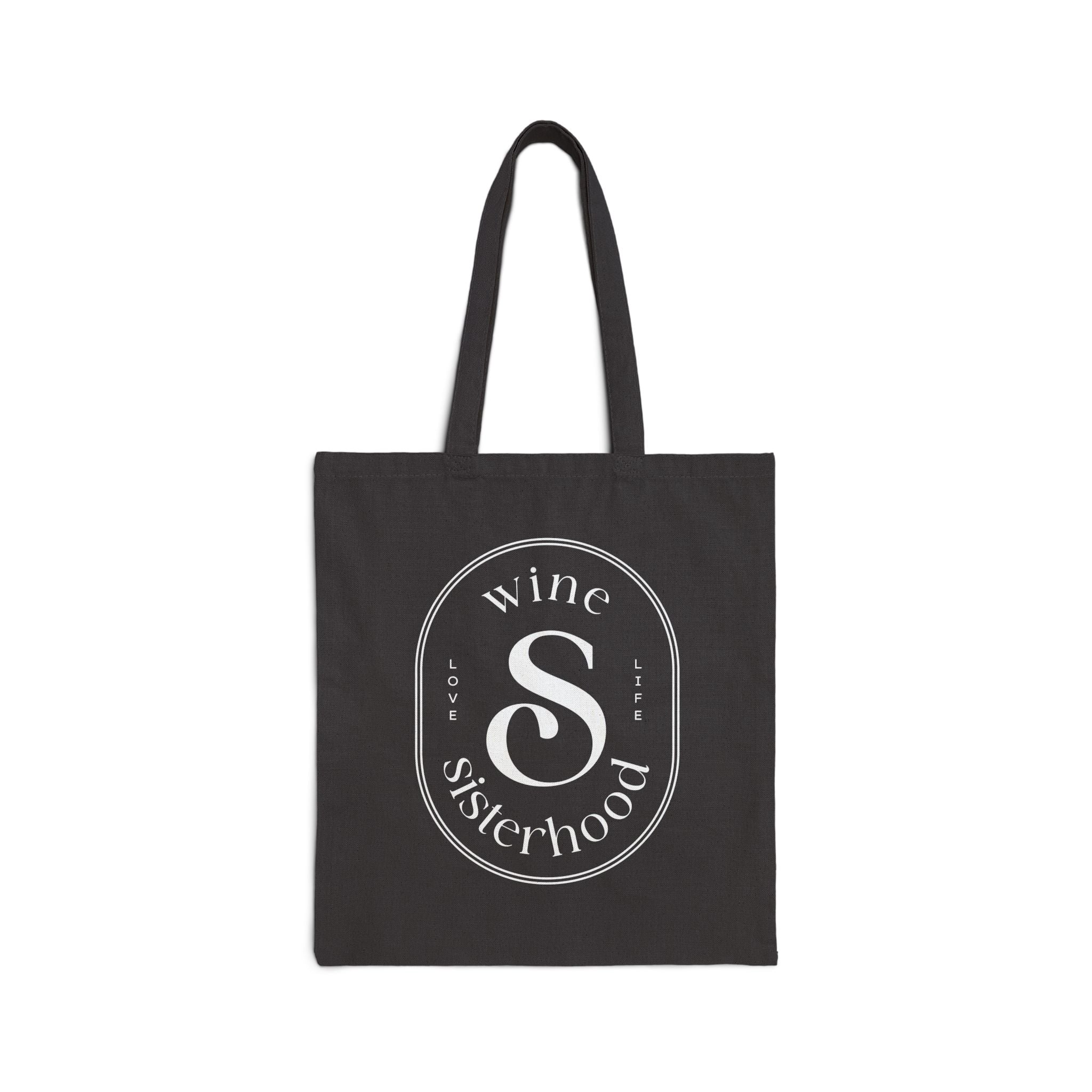 Wine Sisterhood Oval Cotton Canvas Tote